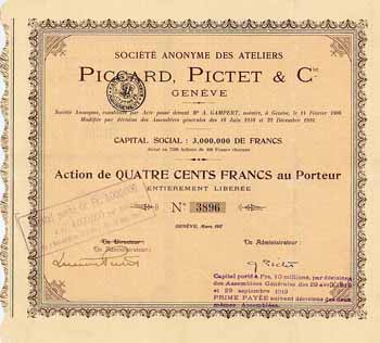 S.A. des Ateliers Piccard, Pictet & Cie.