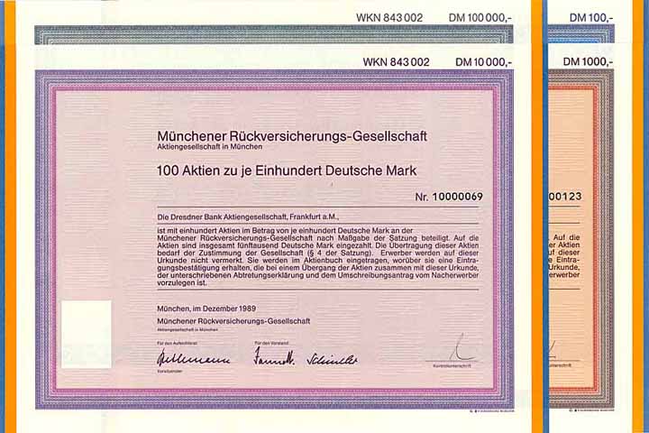 Münchener Rückversicherungs-Gesellschaft (4 Stücke)