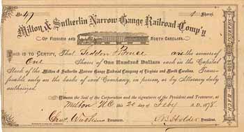 Milton & Sutherlin Narrow Gauge Railroad