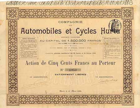Cie. des Automobiles & Cycles Hurtu S.A.