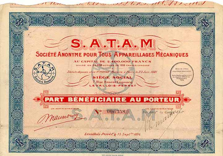 S.A.T.A.M. S.A. pour Tous Appareillages Mécaniques