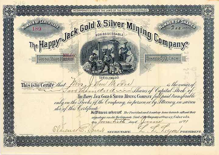 Happy Jack Gold & Silver Mining Co.