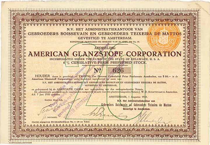 American Glanzstoff Corp.