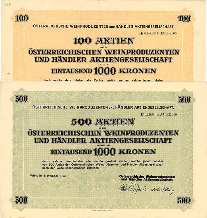 Österreichische Weinproduzenten und Händler AG (2 Stücke)