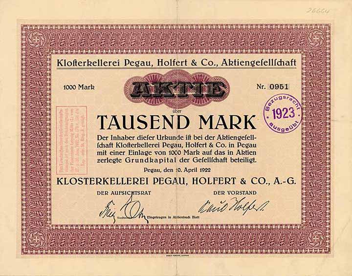 Klosterkellerei Pegau, Holfert & Co. AG
