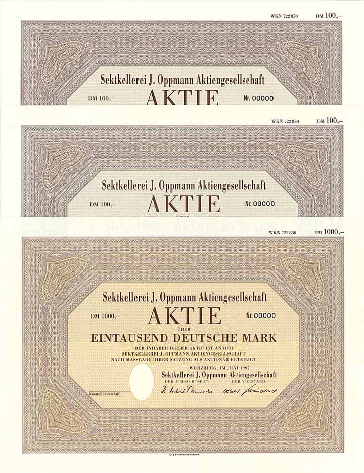 Sektkellerei J. Oppmann AG (3 Stücke)