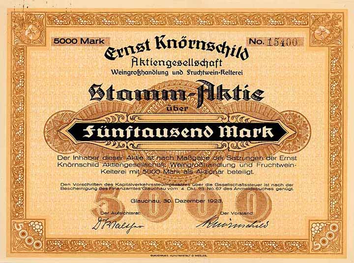 Ernst Knörnschild AG Weingroßhandlung und Fruchtwein-Kelterei