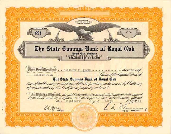 State Savings Bank of Royal Oak