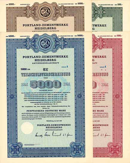 Portland-Zementwerke Heidelberg AG (4 Stücke)