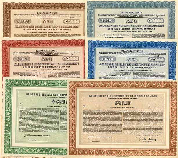 Allgemeine Elektricitäts-Gesellschaft (6 Stücke)