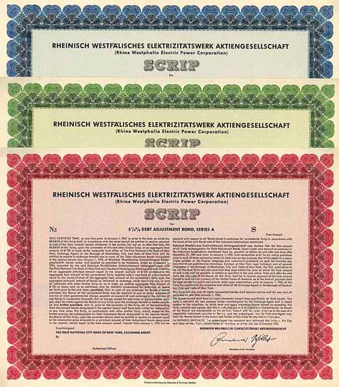 Rheinisch-Westfälisches Elektrizitätswerk AG (Rhine-Westphalia Electric Power Corp.) (3 Stücke)