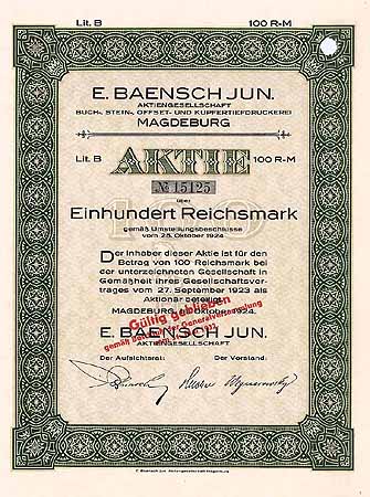 E. Baensch jun. AG Buch-, Stein-, Offset- und Kupfertiefdruckerei