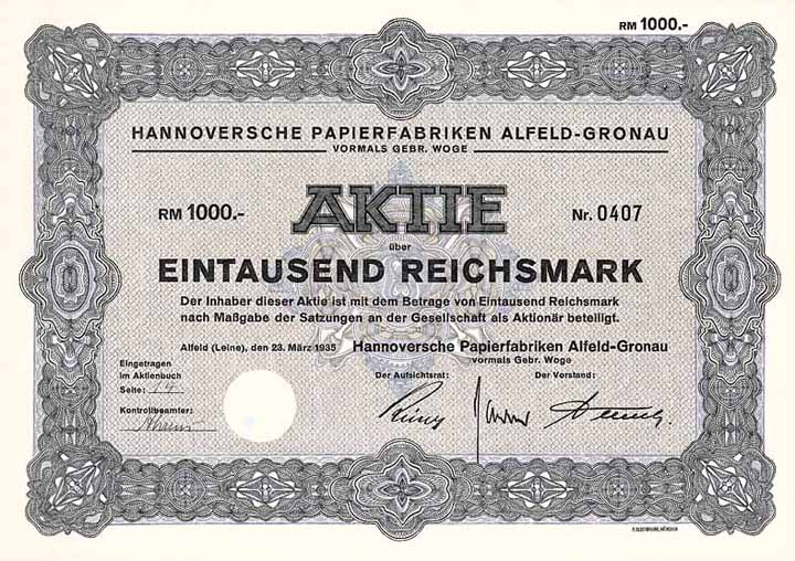 Hannoversche Papierfabriken Alfeld-Gronau vorm. Gebr. Woge