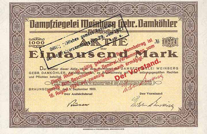 Dampfziegelei Weinberg Gebr. Damköhler AG