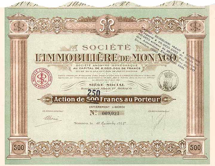 Soc. l’Immobilière de Monaco S.A.