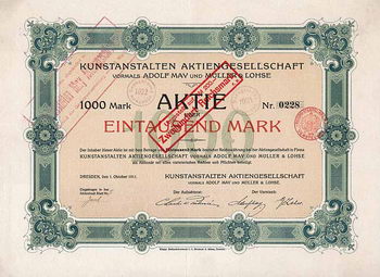 Kunstanstalten AG vorm. Adolf May und Müller & Lohse