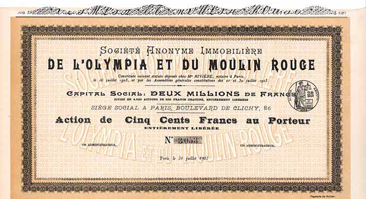 S.A. Immobiliere de L'Olympia et du Moulin Rouge