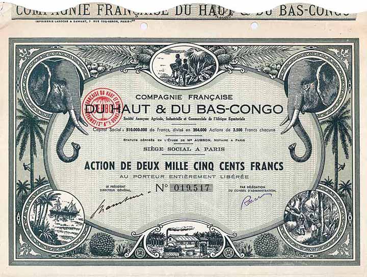 Cie. Francaise du Haut & du Bas Congo S.A. Agricole, Industrielle et Commerciale de l’Afrique Equatoriale