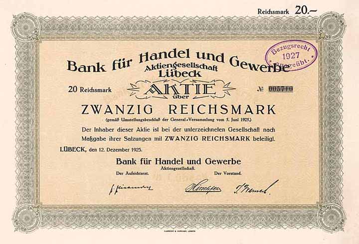 Bank für Handel und Gewerbe AG