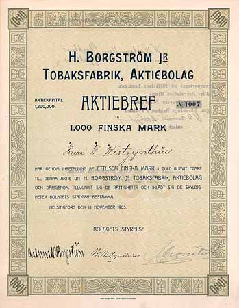 H. Borgström jr. Tobaksfabrik AB
