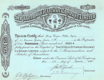 Syria Ottoman Railway Company Ltd.