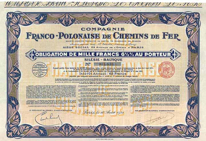 Cie. Franco-Polonaise de Chemins de Fer S.A.