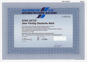 Bayerische Ray-Wärmetechnik Bayern Gesellschaft für Gas- und Ölfeuerung, wärmetechnische Produkte AG