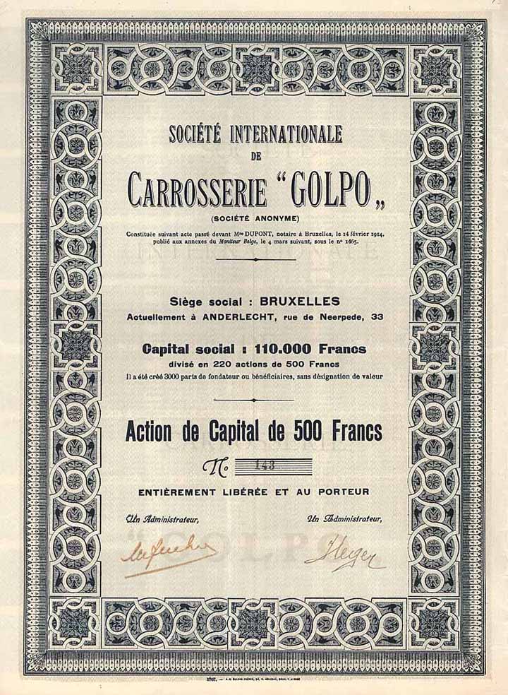 Soc. Internationale de Carosserie “GOLPO” S.A.