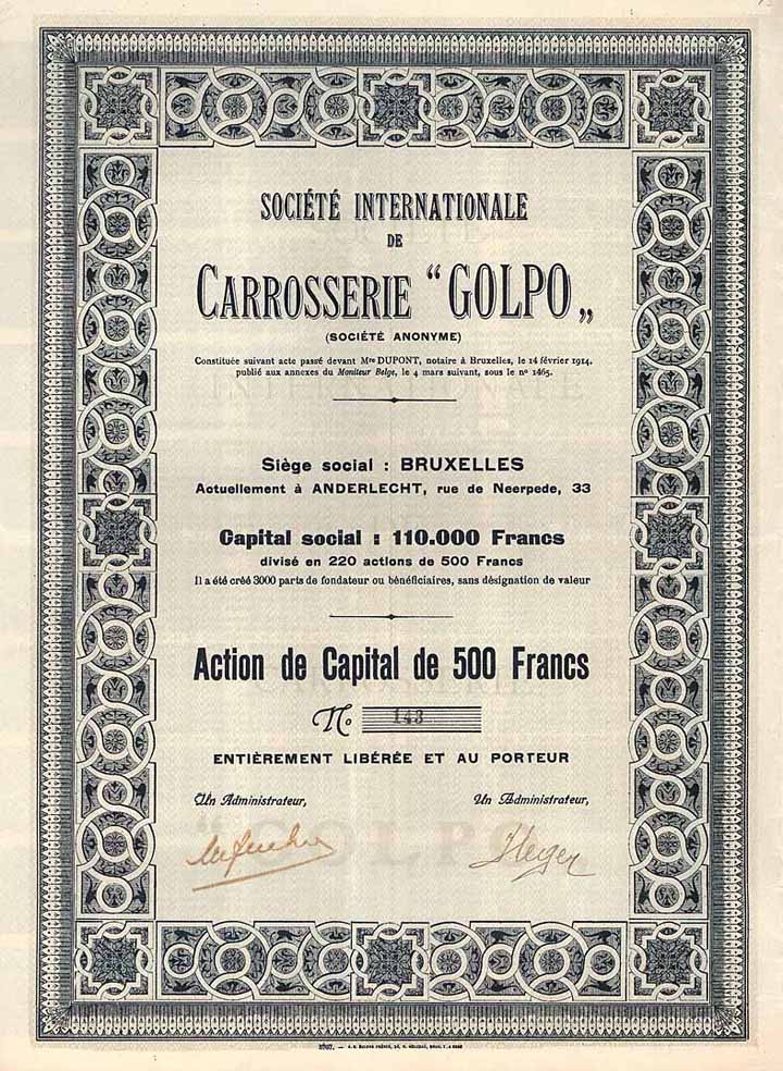 Soc. Internationale de Carosserie “GOLPO” S.A.