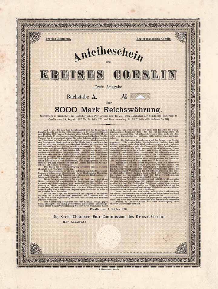 Kreis-Chaussee-Bau-Commision des Kreises Coeslin