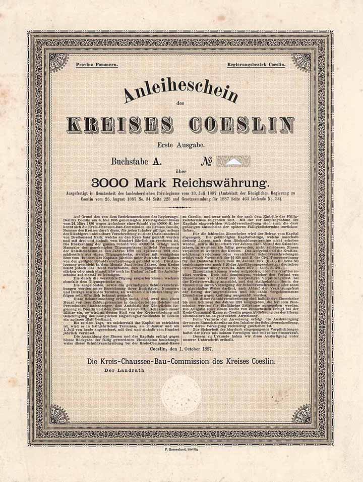 Kreis-Chaussee-Bau-Commision des Kreises Coeslin