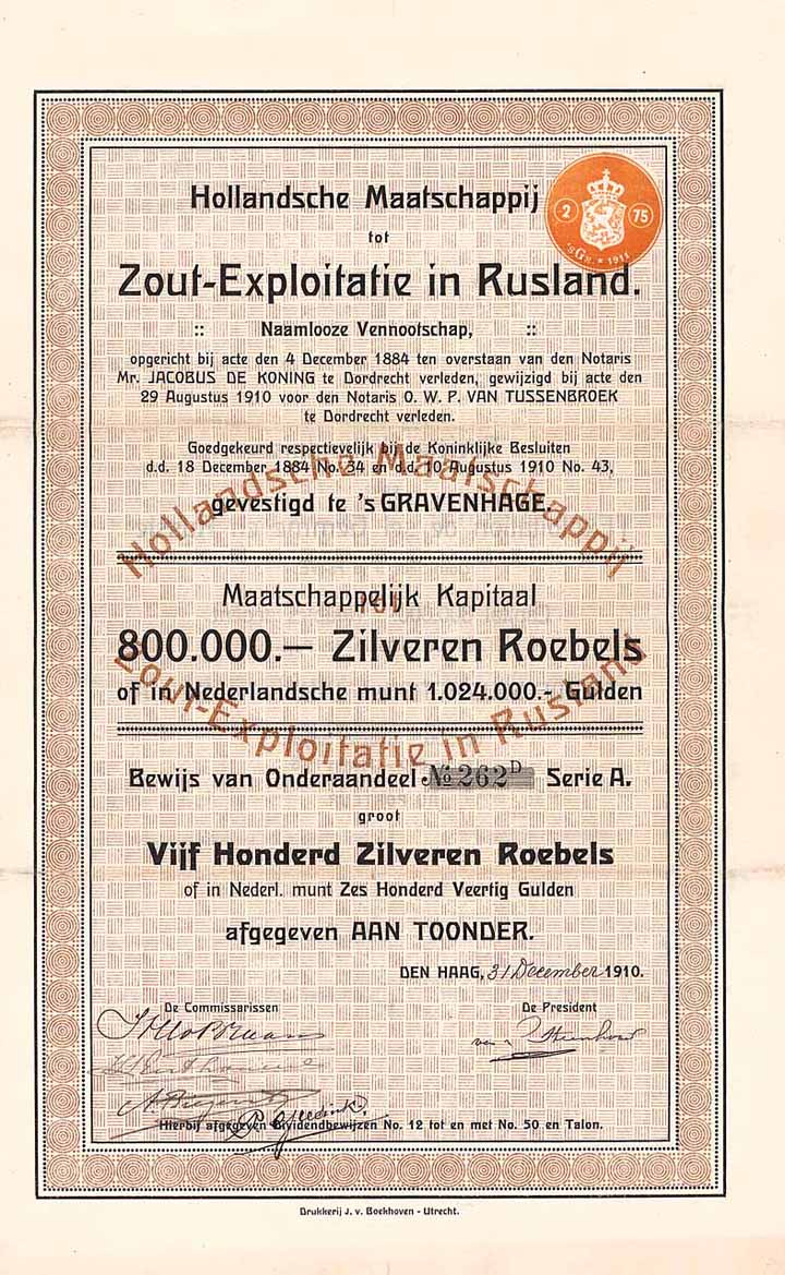Hollandsche Maatschappij tot Zout-Exploitatie in Rusland N.V.
