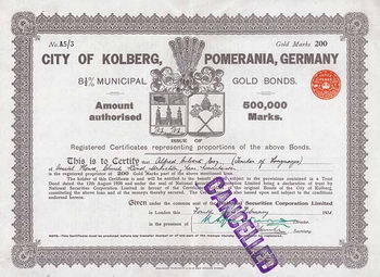 Kolberg (City of Kolberg, Pomerania)
