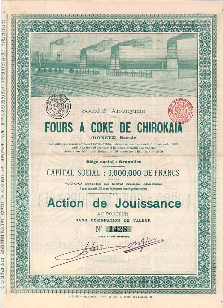 S.A. des Fours a Coke de Chirokaia (Donetz) Russie