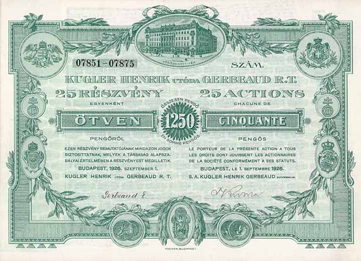 Kugler Heinrichs Nachfolger Gerbeaud AG (Kugler Henrik utom Gerbeaud R.T.)