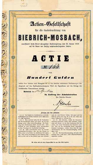 AG für die Gasbeleuchtung von Biebrich-Mosbach