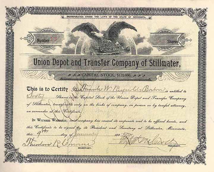 Union Depot and Transfer Co. of Stillwater