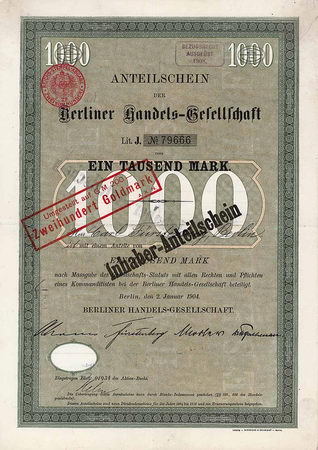 Berliner Handels-Gesellschaft (OU Carl Fürstenberg)