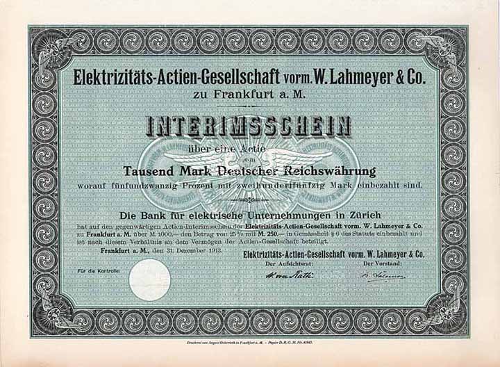 Elektrizitäts-AG vorm. W. Lahmeyer & Co.