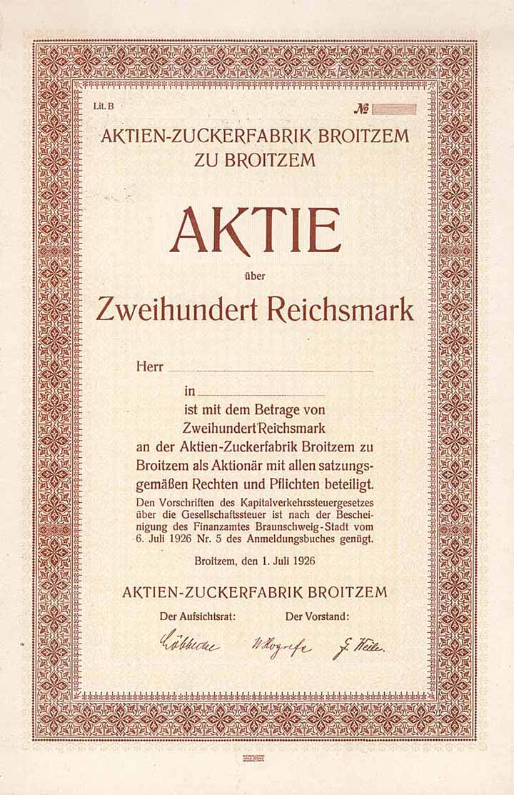 Aktien-Zuckerfabrik Broitzem