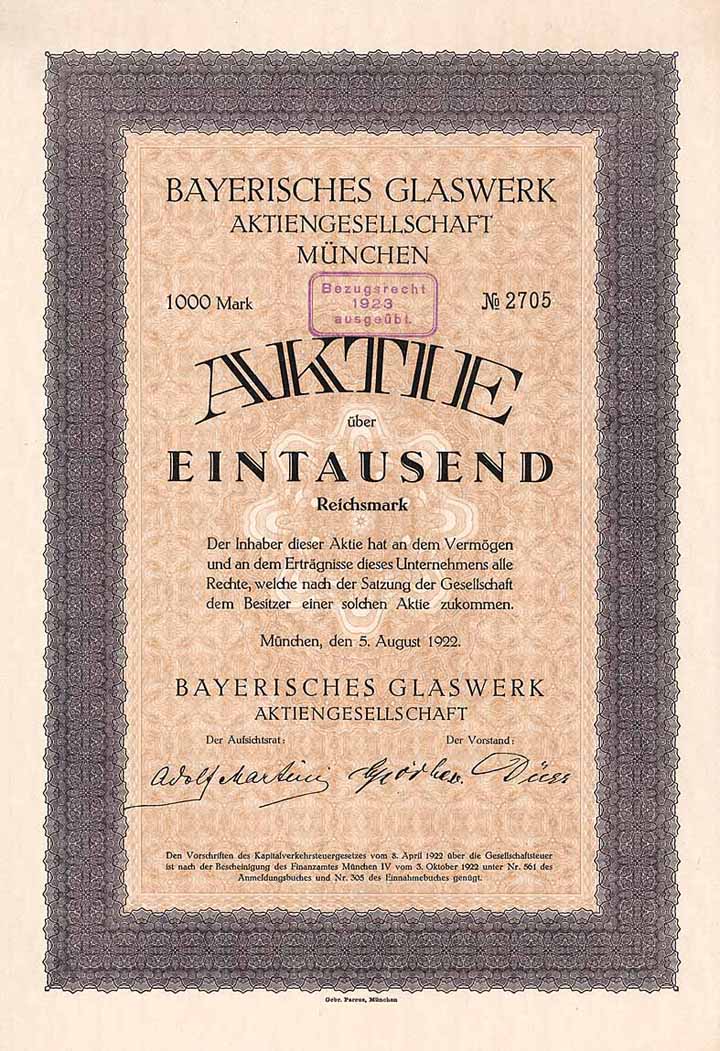 Bayerisches Glaswerk AG