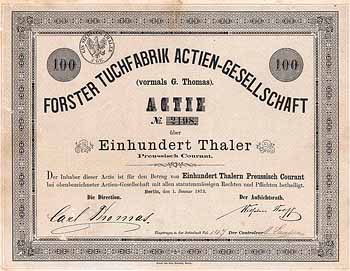 Forster Tuchfabrik AG (vormals G. Thomas)