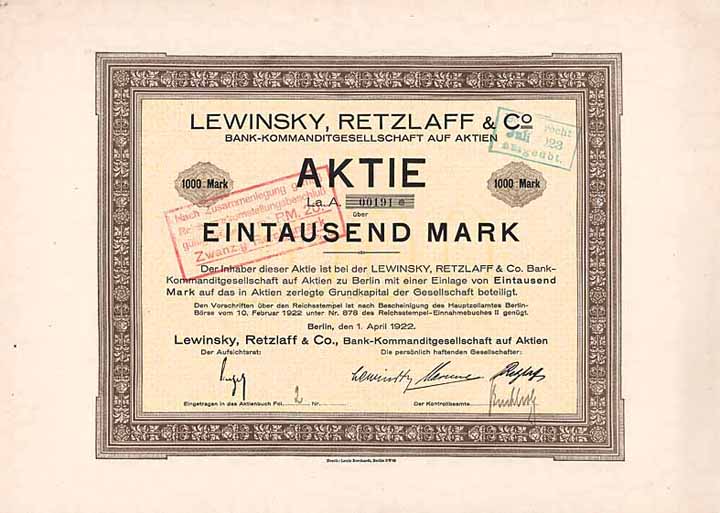 Lewinsky, Retzlaff & Co. Bank-KGaA