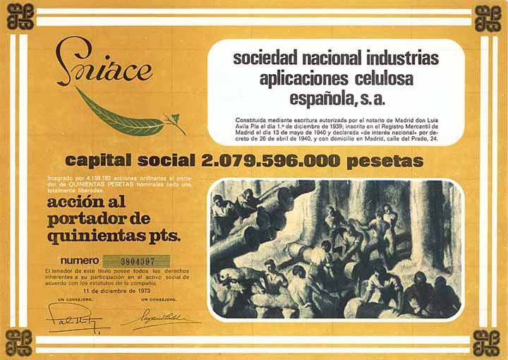 Sniace Sociedad nacional industrias aplicaciones Celulosa Espanola S.A.