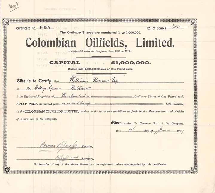 Colombian Oilfields Ltd.