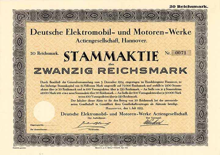 Deutsche Elektromobil- und Motoren-Werke AG