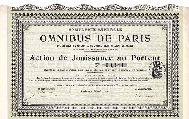 Cie. Gén. des Omnibus de Paris S.A.