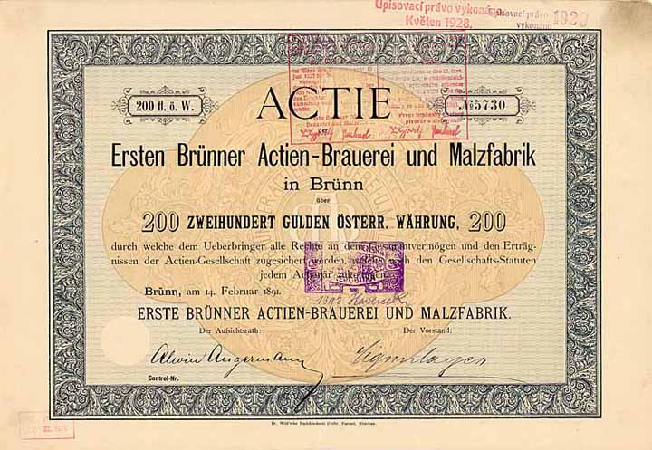 Erste Brünner Actien-Brauerei und Malzfabrik