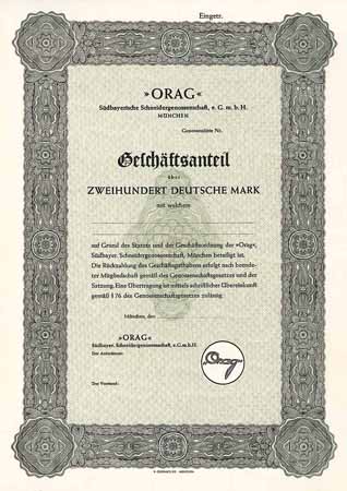 “ORAG” Südbayerische Schneidergenossenschaft eGmbH