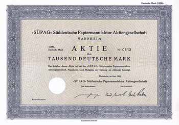 SÜPAG Süddeutsche Papiermanufaktur AG